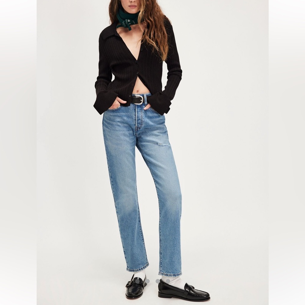 Levi 501 straight jeans size 25 NWT color historically blue